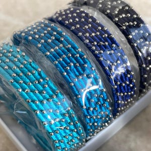 Blue Navy Shades/Thread Coloured Bangle Block/ Indian/ Pakistani Bangles/ 2.6 Small Bangles/ 6 single colours in pack