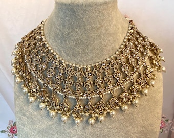 Champagne bruids ketting