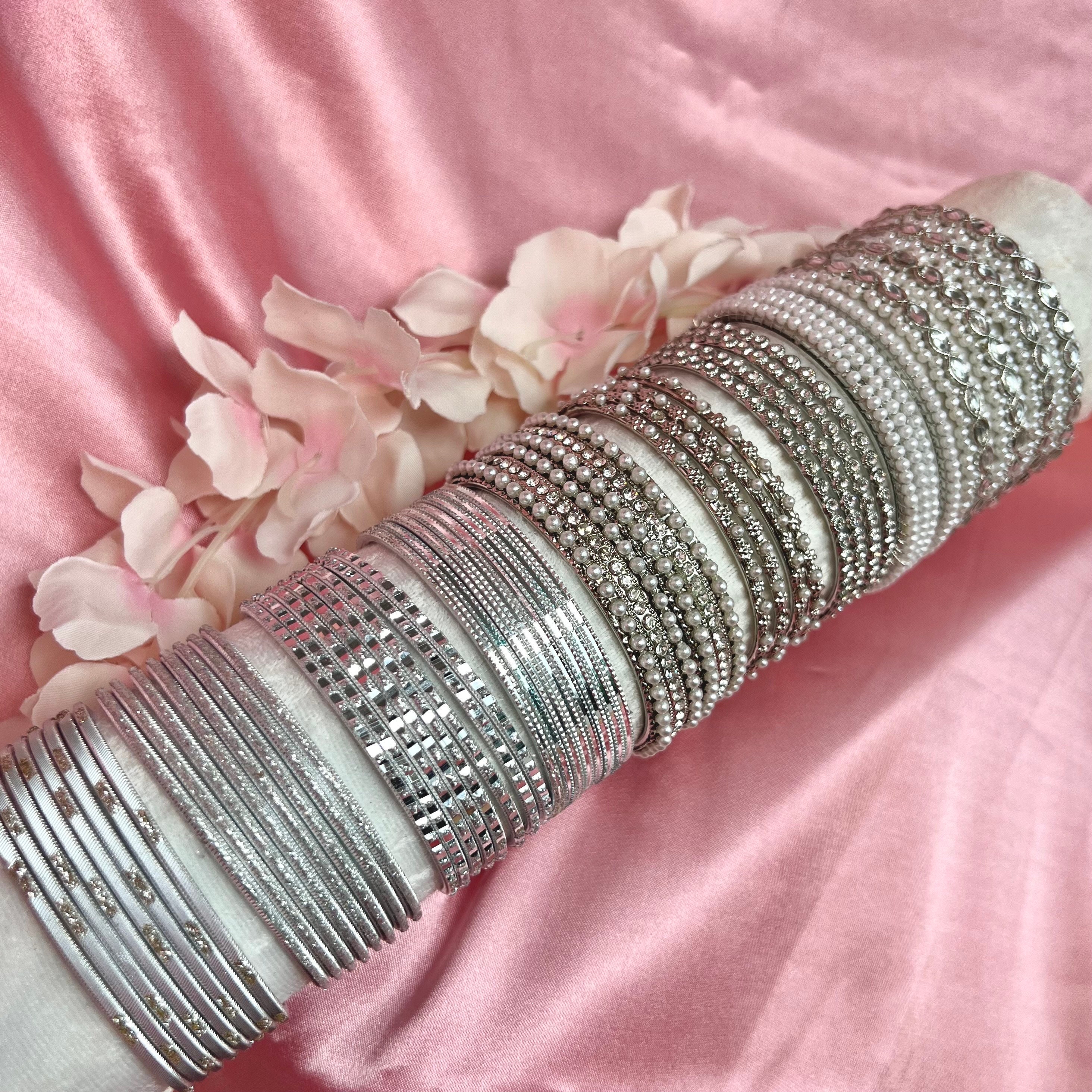 Buy Bangle Roll Build Your Bangle Set - Silver Pearl Collection