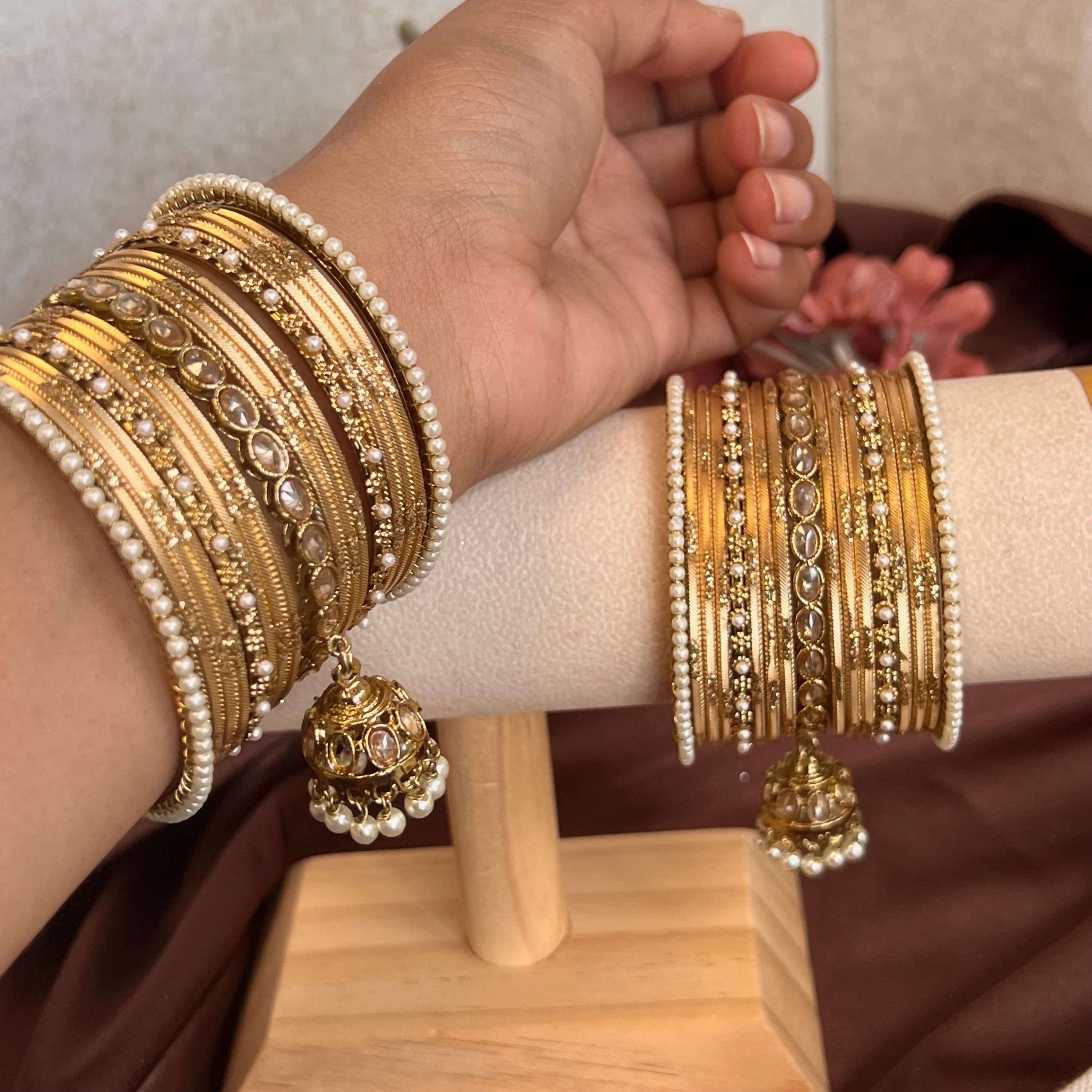 Small Jhumka Bangle Set Churi Indian Pakistani Desi Ethnic