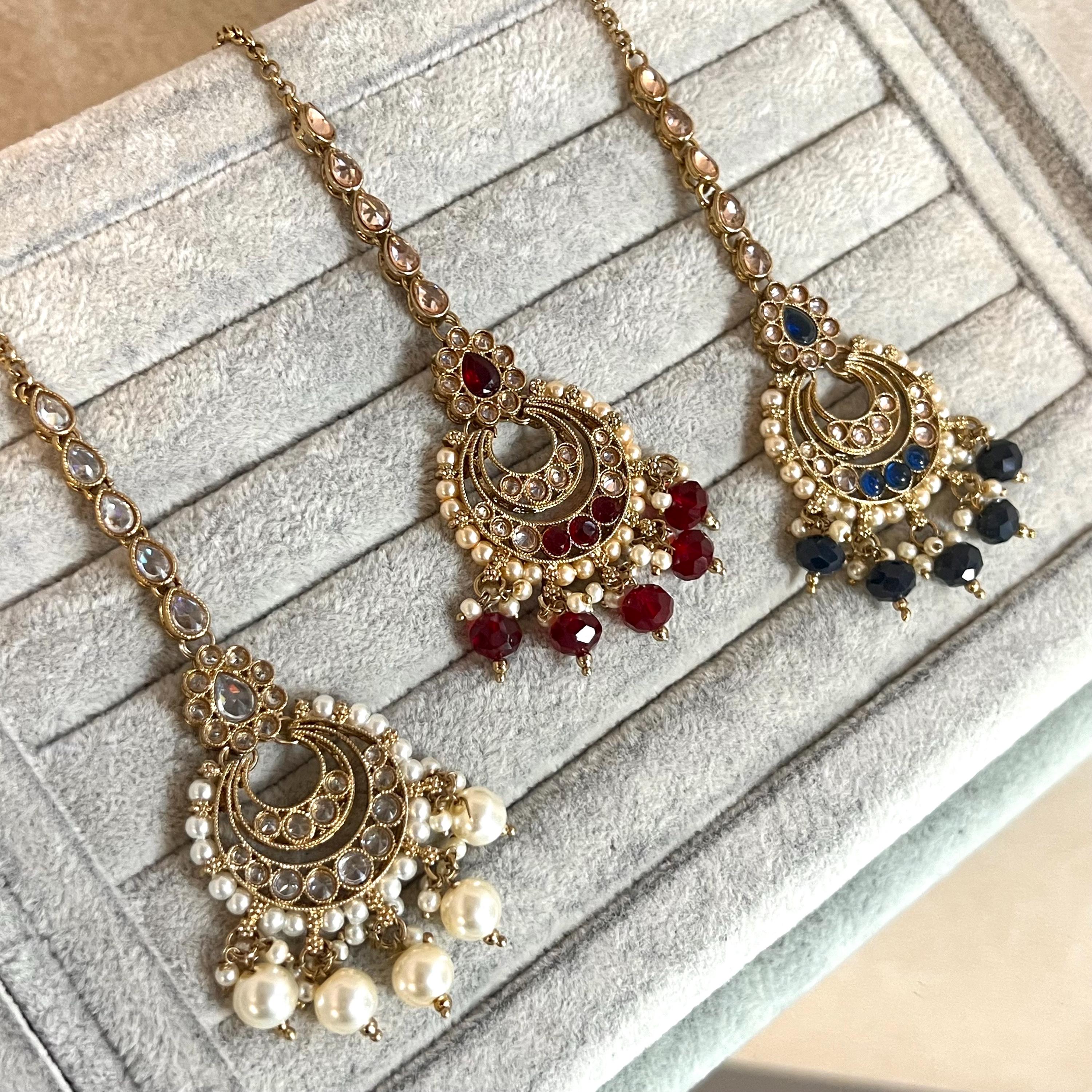 Small Tikka And Earrings Set Round Face Small Maang Tikka With