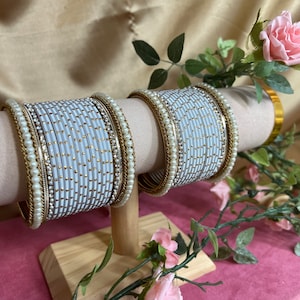 Small White Bangle Set/Indian/ Pakistani/Jewelley/ Fashion Bracelet