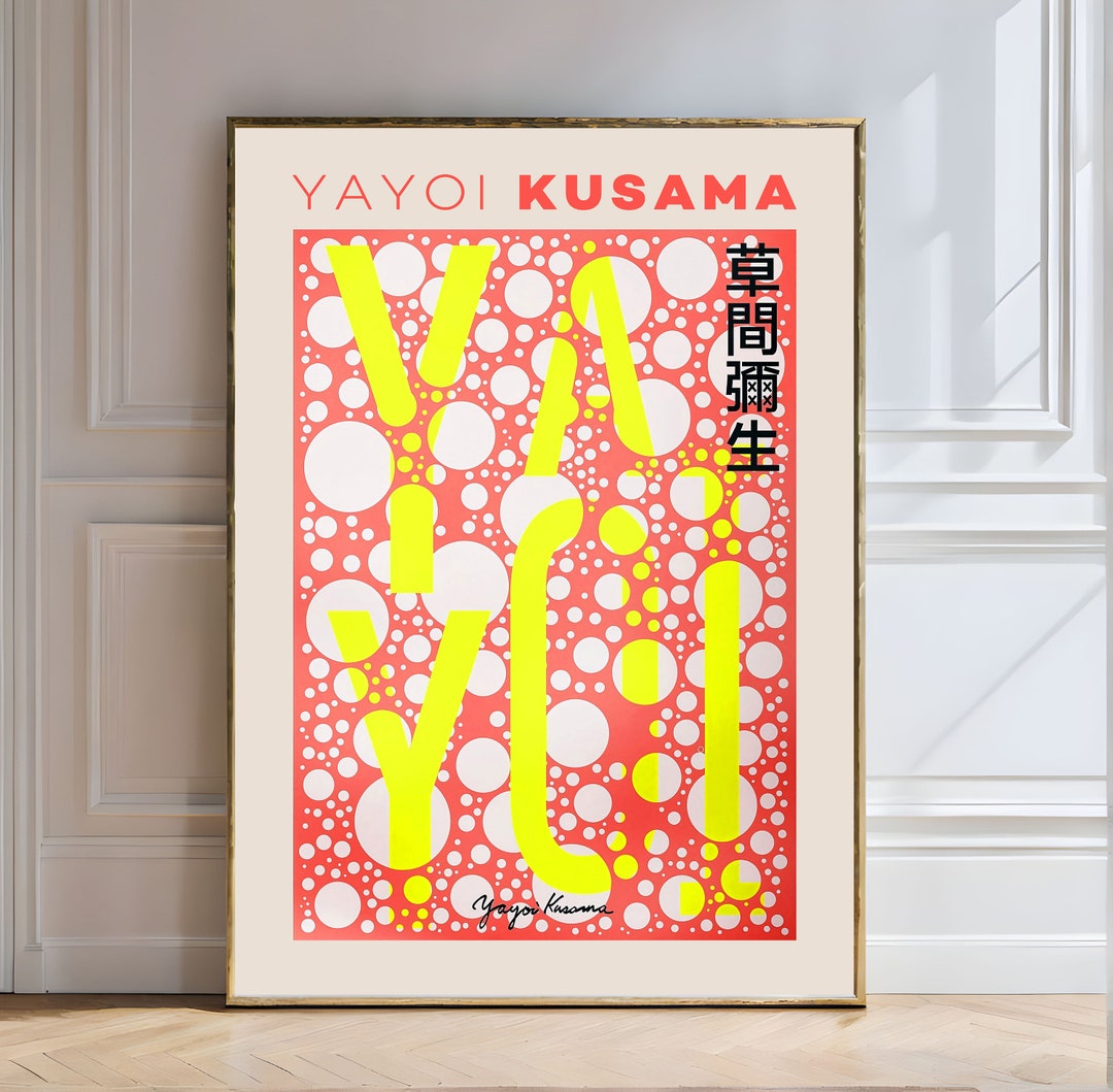 Yayoi Kusama Print-polka Dot Neon Abstract, Yayoi Kusama, Polka Dots ...