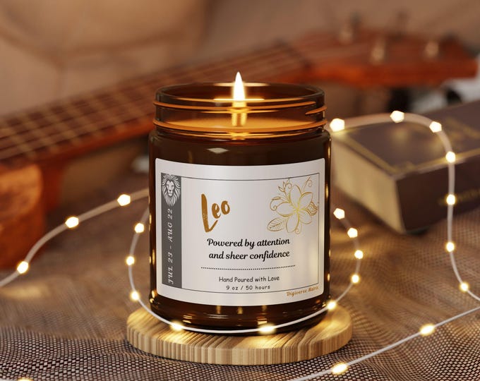 Leo Candle, Zodiac Candle Collection, Astrology-Inspired Candles, Horoscope Gifts