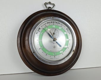 Vintage thermometer, france thermometer, gift idea, retro, cool, wooden, weather glass