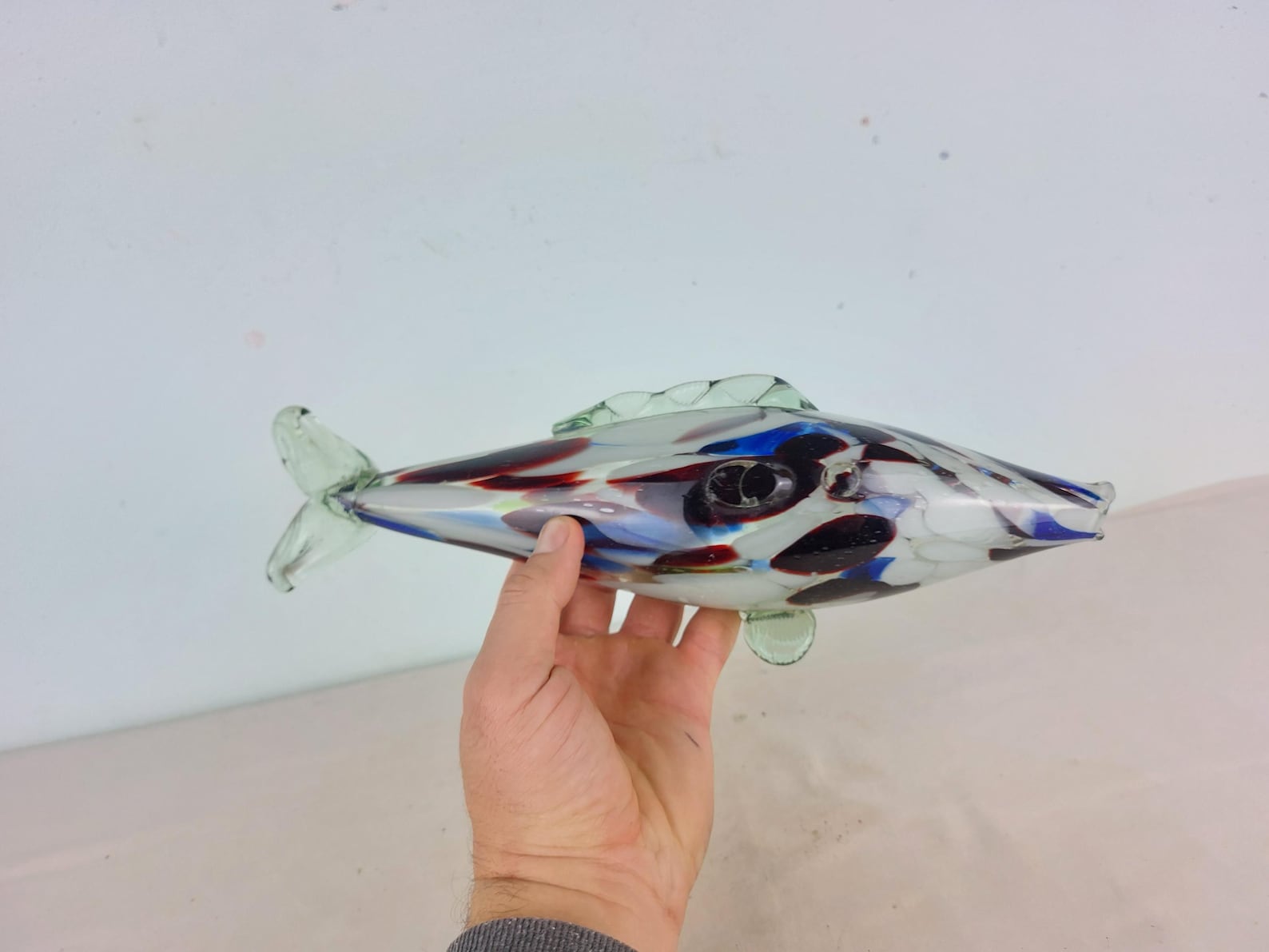 Vintage Blue Fish ,glass Fish Art, Art Deco, Blue Fish Art, Fish ...
