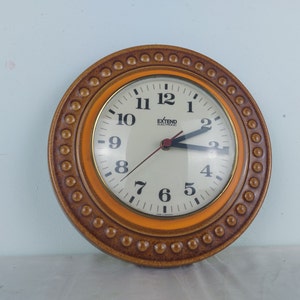 Extend Clock, horloge en céramique, horloge allemande, fabriquée en Allemagne, horloge vintage, horloge murale, horloge de cuisine, horloge marron, horloge rétro, horloge ronde