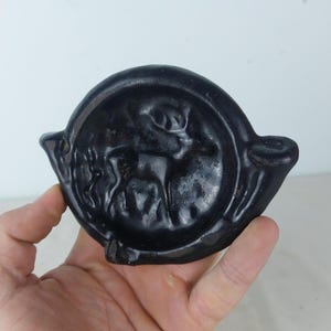 Hunting ashtray, vintage ashtray, retro ashtray, gift, gift idea, smoke accessory, old, cool, unique, black ashtray