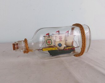 Ship in a bottle, collectable, vintage, retro, old, collectable, ship, decor, unique, gift, gift idea