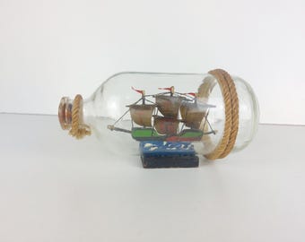 Ship in a bottle, collectable, vintage, retro, old, collectable, ship, decor, unique, gift, gift idea