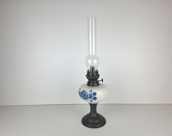 Vintage tall white oil lamp, beautiful lamp, romantic oil lamp, home decor, gift ide 14