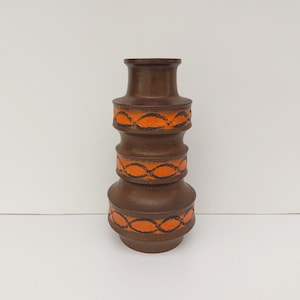 XL vintage vase, West germany vase, retro vase, vintage vase, brown vase, orange vase, ceramic vase, large vase