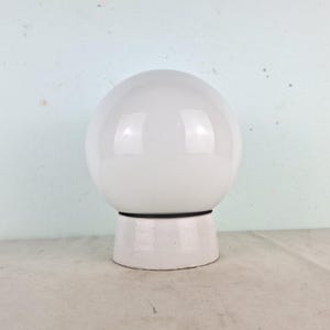 Vintage white glass fixture lamp, globe glass fixture lamp, old lamp, wall lamp, retro lamp, fixture light