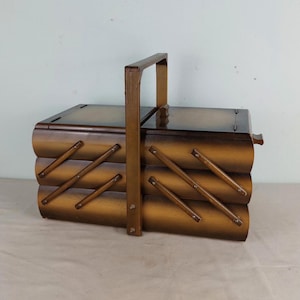 Caja de costura, caja de costura vintage, retro, vintage, antigua, genial, única, retro, regalo, idea de regalo, caja de costura retro, Alemania, hecha en Alemania