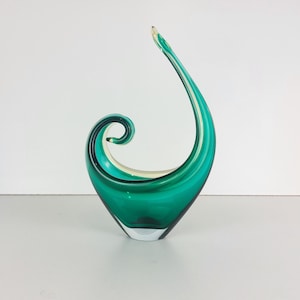 Green glass bowl, murano glass bowl, unique glass art, vintage glass bowl, art, home decor, unique, vintage, decor, modernist decor