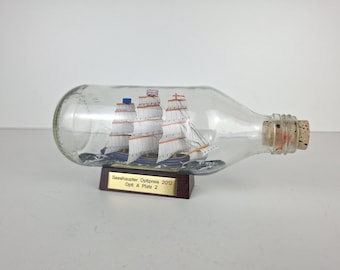 Seeshaupter Optipreis, Barco en una botella, coleccionable, vintage, retro, antiguo, coleccionable, barco, decoración, único, regalo, Inglaterra