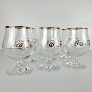 6 vintage Coca cola glasses set, Trink coca cola decor, made in germany, germany coca cola glasses,