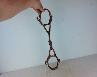 Primitive Shackles, Iron Horse Shackles, Hand hammer Shackles Leg, Аntique rusty double shackles, Shackles for animal, Farmhouse decor
