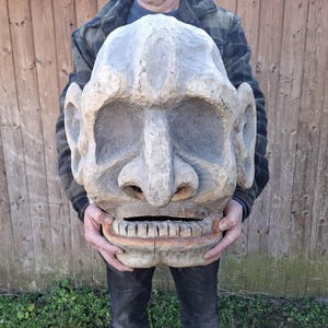 Giant wooden mask, head mask, collectable, gift idea, unique decor, sculpture, handmade, rare mask