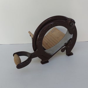 Raadvad bread cutter, antique , brown, retro, vintage, rustic decor, shabby kitchen decor, denmark bread cutter, made in denmark