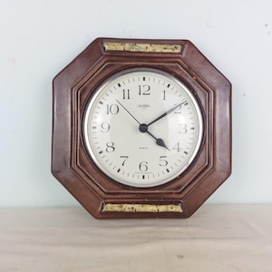 Ceratic clock, retro brown clock, vintage wall clock, ceramic clock, made in germany, kitchen clock, home decor, cool clock 8