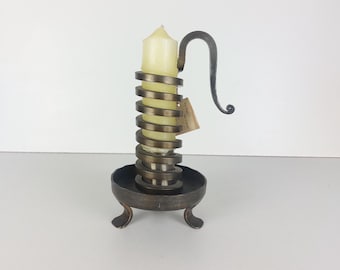 Candle holder, spiral candle holder, beautiful decor, unique candle, metal iron, vintage candle holder, retro