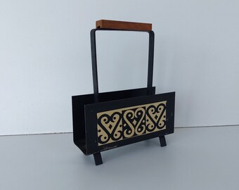 Vintage letter holder, small letter holder, letter rack, unique, black color, metal, home decor, office decor