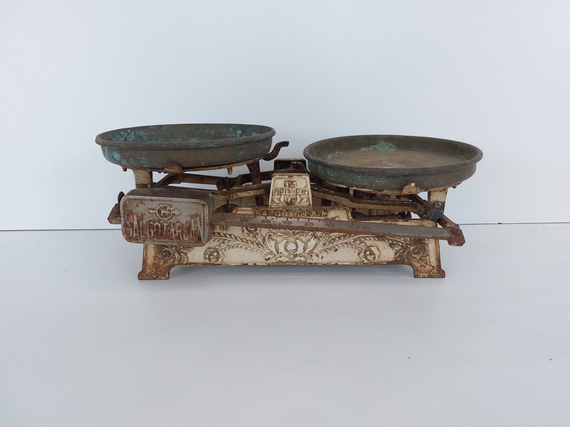 Antique Scale, White Scale, Hungary Scale, Vintage Scale, Kitchen Scale ...