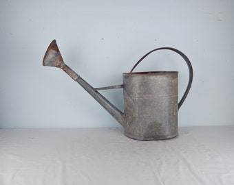 Watering can, vintage, hungarian gray galvanized garden watering can zinc watering can, farmhouse home decor, primitive, gardening tool