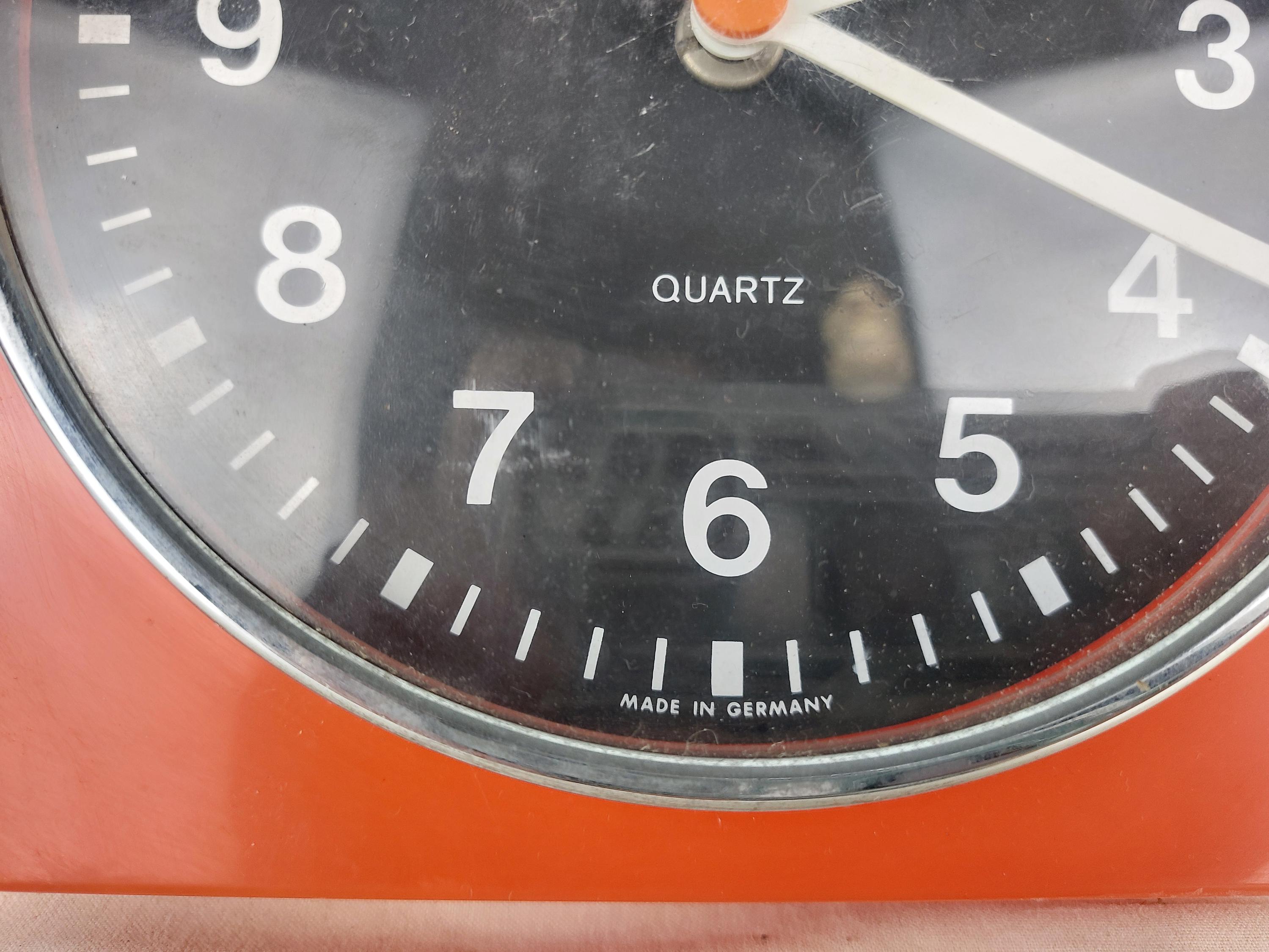 Kienzle Clock, Orange Clock, Plastic Clock, Wall Clock, Retro