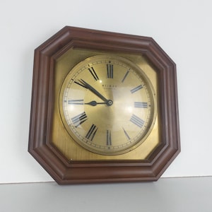 Weimar clock, wood clock, kitchen clock, brown clock, made in germany, germany clock, vintage clock, retro clock 56