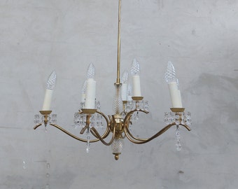 Plafonnier bougie, lampe vintage, lampe rétro, belle lampe, lampe unique, lampe suspension, lampe en cristal, lampe fleur, lampe romantique