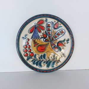 Rooster wall plate, ceramic rooster, unique gift, gift idea, vintage, collectable, wall decor, retro decor, large plate