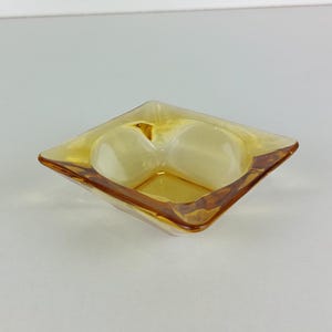 Vintage yellow ashtray, retro ashtray, glass ashtray, beautiful ashtray, murano glass ashtray, gift, gift idea, smoke accessory