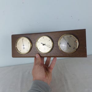 Vintage thermometer, germany thermometer, wall thermometer, wall decor, gift, gift idea, retro, cool, dark brown, wooden