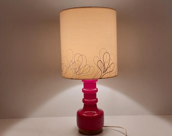 Beautiful bedside lamp, large lamp, night lamp, table lamp, vintage lamp, flower lamp, red lamp, gift idea, decor, glass lamp