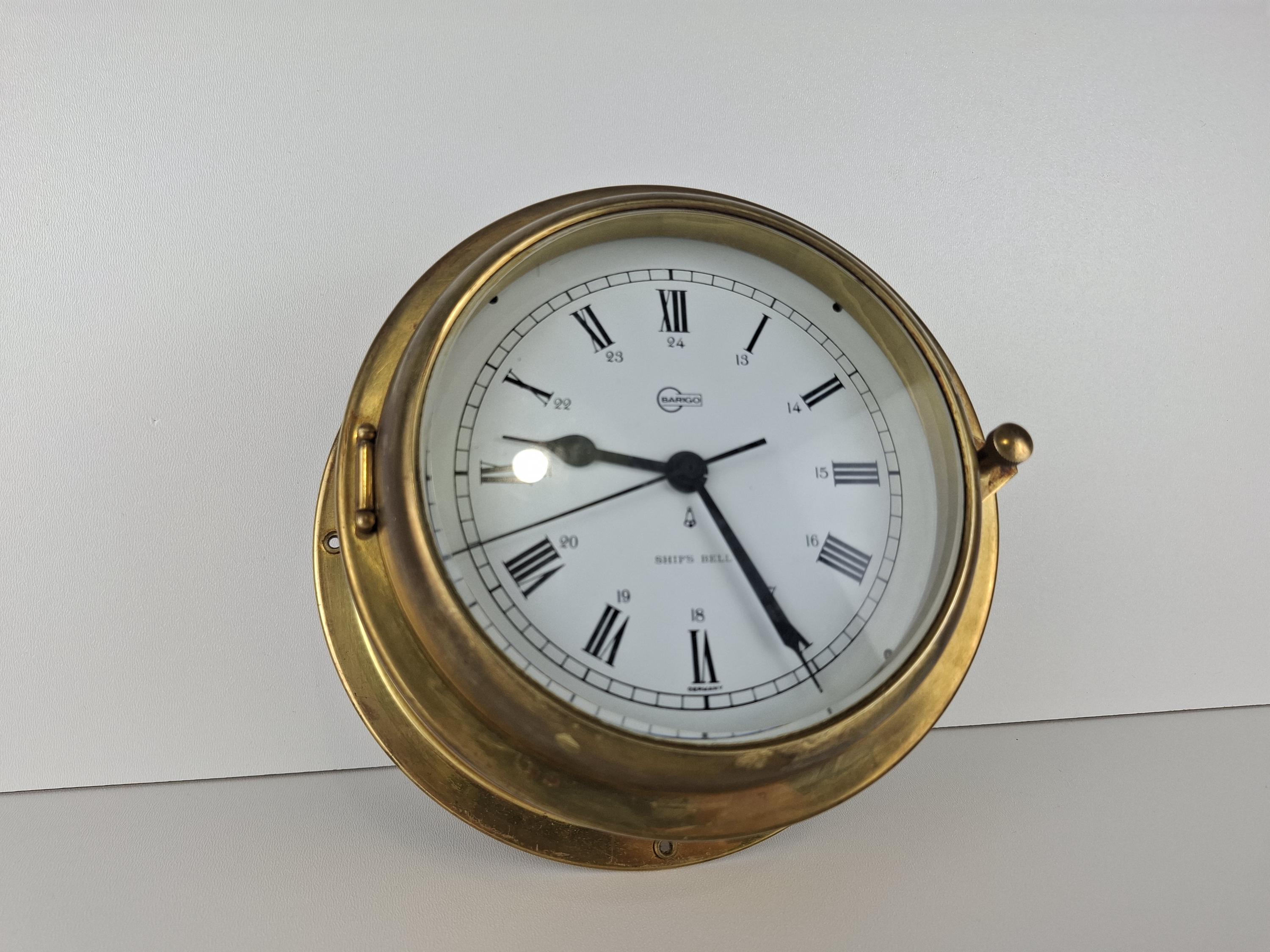 BARIGO 置時計 ドイツ製 32768 Hertz Barigo Ship Clock, Germany Clock, Metal Clock, Unique Clock, Wall