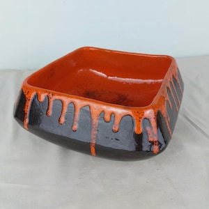 Orange ceramic bowl, vintage bowl, hungary ceramic, vintage ceramic, bowl, coo, unique, hungary art, 60s, 70s