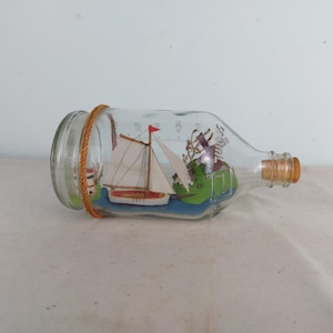 Ship in a bottle, collectable, vintage, retro, old, collectable, ship, decor, unique, gift, gift idea