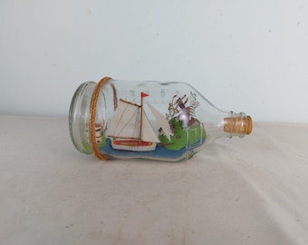 Ship in a bottle, collectable, vintage, retro, old, collectable, ship, decor, unique, gift, gift idea