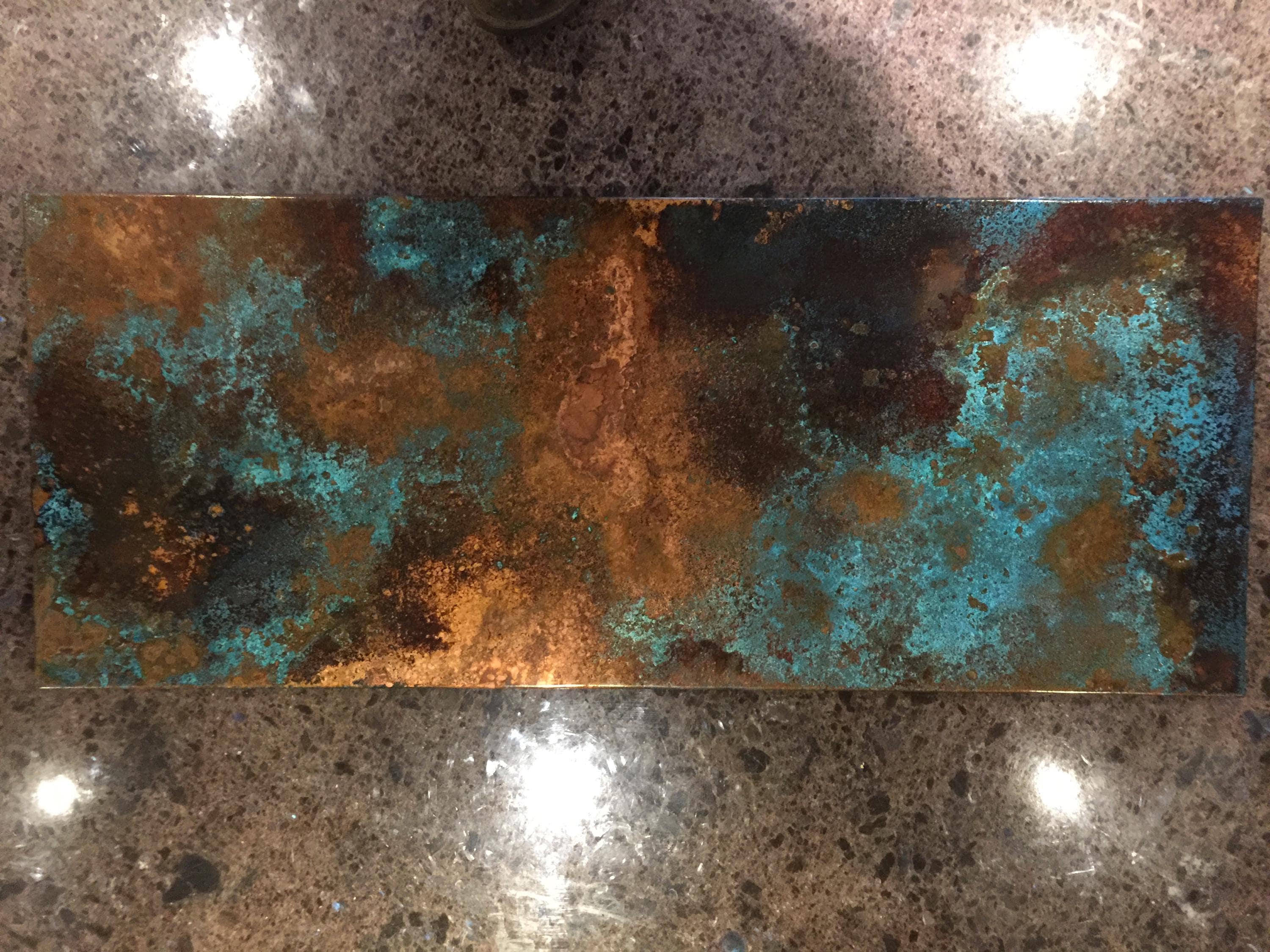 Copper Patina Wall Art, Copper Kitchen Splashback, Decorative Patina