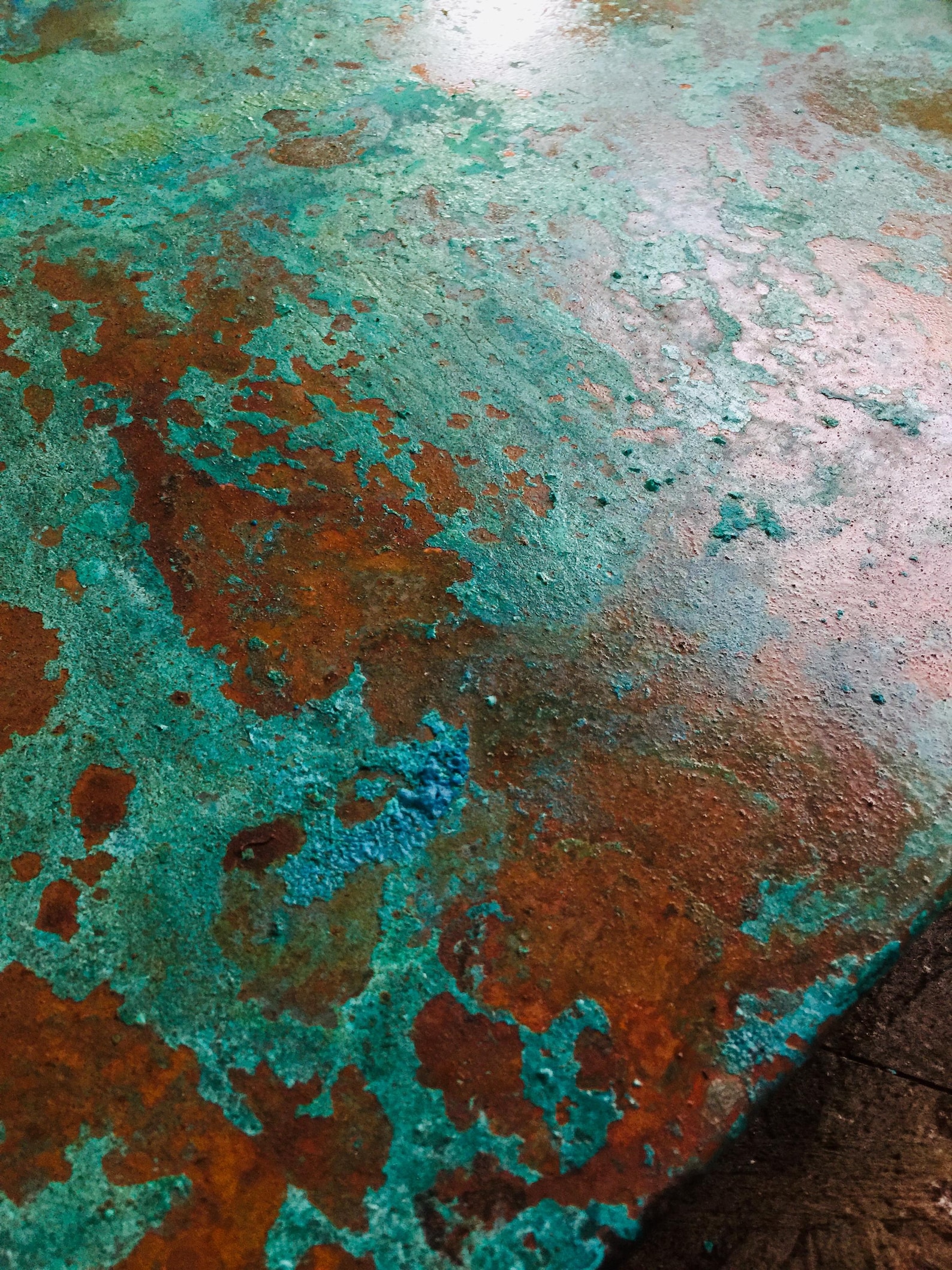 Copper Patina Wall Art, Copper Kitchen Splashback, Decorative Patina