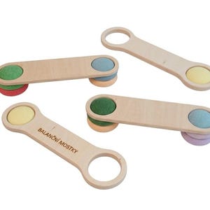 Set of 4 Wooden Balance Boards for Stapelstein© MINI Stepping Stones
