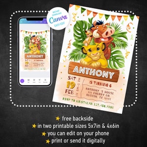 Hakuna matata baby shower invitations top