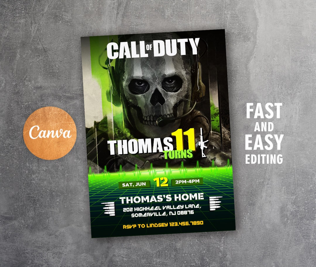 Invitación Imprimible Para Cumpleaños De Black Ops