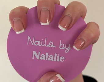 Personalisierte Nail Tech Prop/Nailfie Acrylscheibe, Nagel Foto prop, Beauty, Gel, Salon, Geschenk, Beschilderung, Nailfie prop