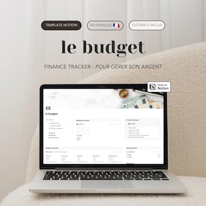 Le Budget, finance tracker : template Notion français pour gérer ses finances personnelles - Revenus, dépenses, épargne, suivi mensuel...