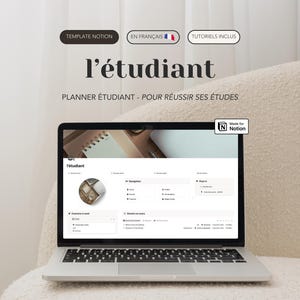 L'Étudiant, planner étudiant : template Notion français premium de planificateur étudiant pour organiser ses études