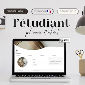 L'Étudiant, planificateur étudiant : template Notion français pour organiser tes études - Cours, examens, planning, révisions, projets...