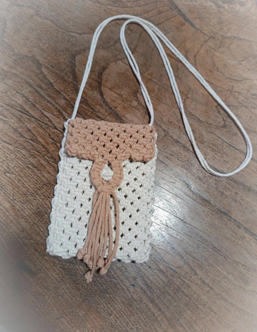 Pochette à Bandoulière En Macramé Rouge & Noir - Dimensions 20 X 24 Cm - NEUVE